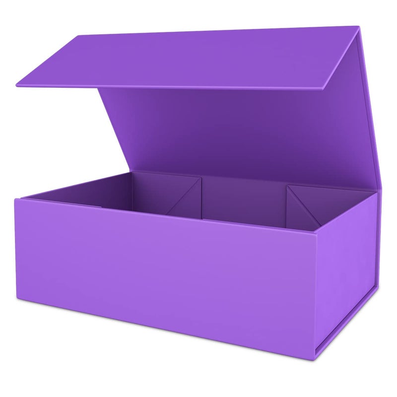 ROSTELACK Purple Gift Box 10 "" x 6 "" x 3 "" with Magnetic Closure Lid Gift Box for Presents Bridesmaid Gifts Box Cute Box Birthday Gift box Luxury for Gift Packaging  Magnetic Gift Box for Wrapping Gifts (Purple) - Image 1